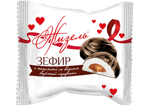 Зефир Жизель глазированный с ароматом ванили с начинкой вареная сгущенка